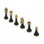 Classic Staunton chess pieces in zamak and black and white lacquered wood, hand finished