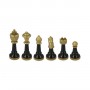 Classic Staunton chess pieces in zamak and black and white lacquered wood, hand finished