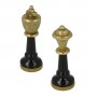 Classic Staunton chess pieces in zamak and black and white lacquered wood, hand finished