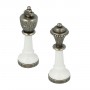 Classic Staunton chess pieces in zamak and black and white lacquered wood, hand finished