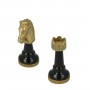 Classic Staunton chess pieces in zamak and black and white lacquered wood, hand finished