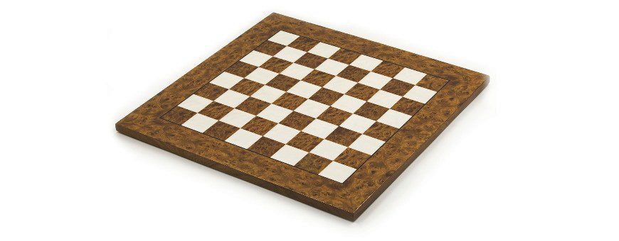 Yenigun set di scacchi in legno bordo piatto Pezzi Con Madreperla Design 14" 